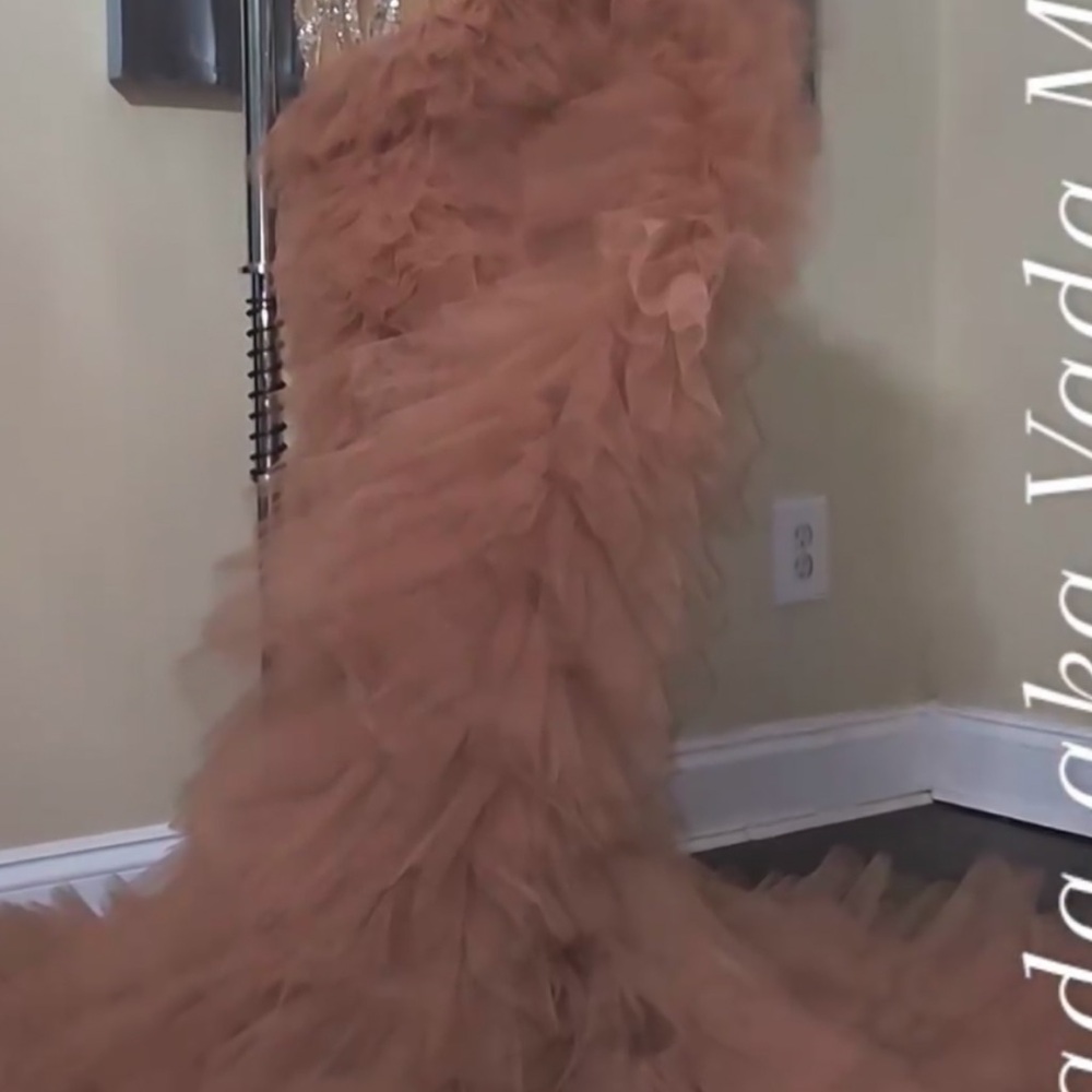 Elegant Brown Tulle Gown